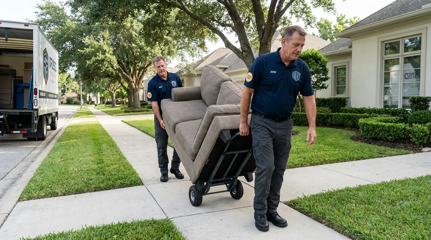 Local residential moving crew loading furniture in Monrovia, IN